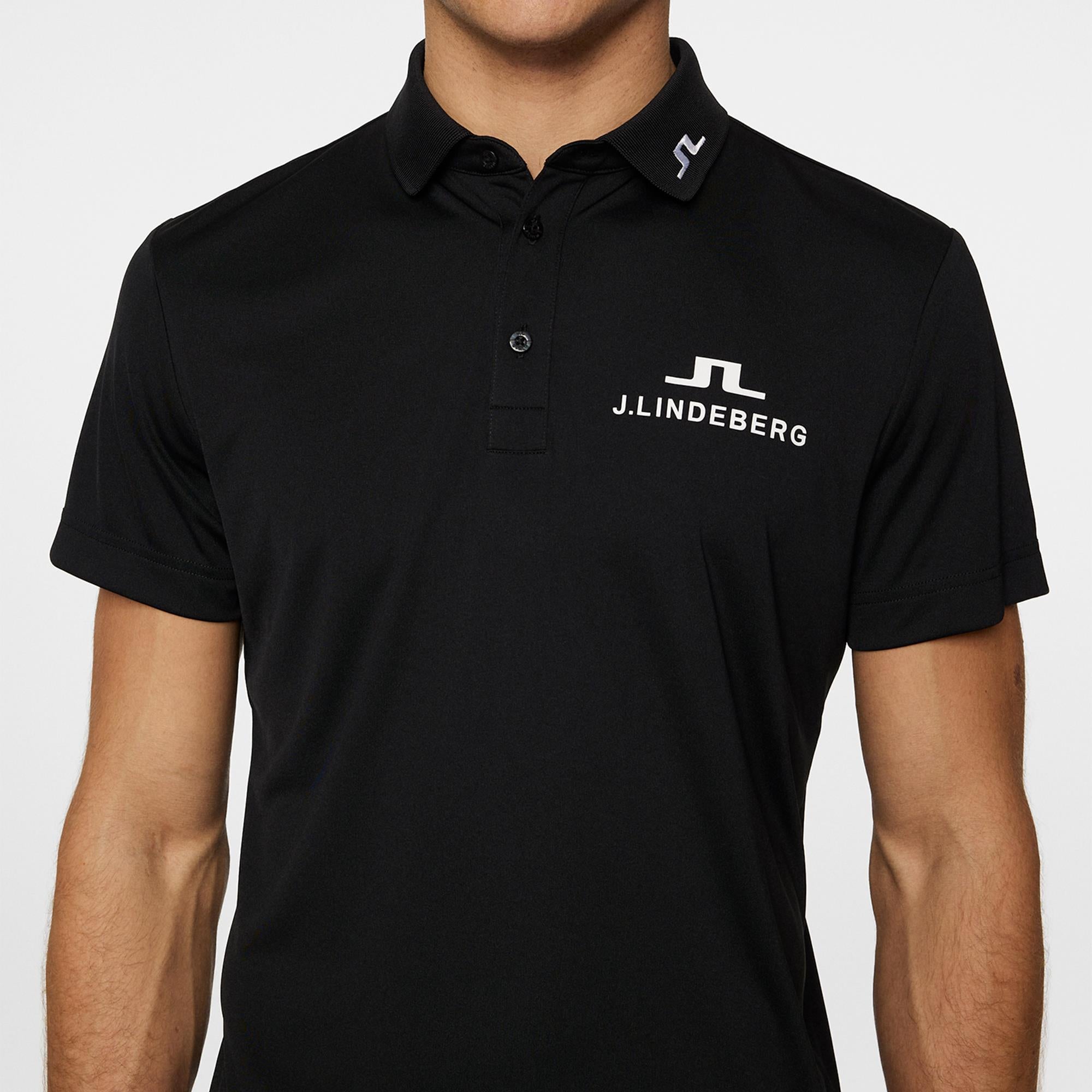 J Lindeberg Masters KV Tour Mens Golf Polo Shirt Black